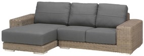 4 Seasons Outdoor Kingston loungebank pure met chaise longue links  Loungeset    antraciet weerbestendig