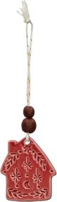Hanger, porselein, huis, rood