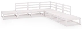 vidaXL 7-delige Loungeset massief grenenhout wit