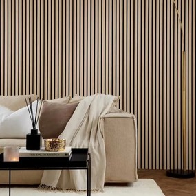 AKU Paneel Akoestisch Vilt Natuurlijk Eiken 260x60x2,1cm - 270 cm x 60 cm x 2.1 cm | 10 kg | Paneli akoestische wandpanelen - AKU Wandpanelen