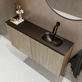 Mondiaz Ture 100cm toiletmeubel light brown grey met wastafel urban rechts geen kraangat