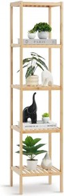 VEVOR Hoekplank 5 Planken Gemaakt van Bamboe, Opbergplank Boekenplank Vrijstaand Multifunctionele Bloemen Plantenstandaard Plantenplank Ideaal voor Badkamer Slaapkamer Kantoor Plantenstandaard