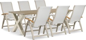 Tuinset 6 personen 240 cm Aluminium Taupe Presto Tarenta/Cardiff