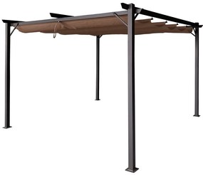 Bruine terraspergola met rolluiken La Palma 3x4 Tuinpunt