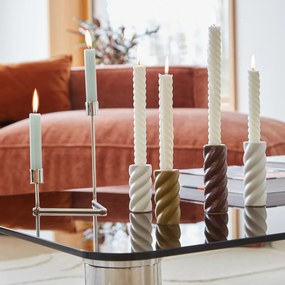 Gedraaide keramische kandelaar H9 cm Vavy