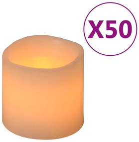 vidaXL Kaarsen 50 st LED warmwit