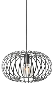 Design hanglamp zwart draad 39cm - Johanna Design E27 rond Binnenverlichting Lamp