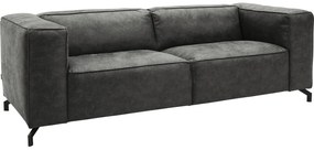 Goossens Bank Calvin grijs, micro leer, 3-zits, modern design