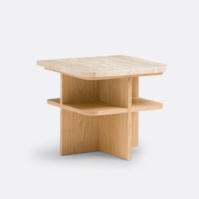 Nachtkastje, fineereik en traverijn, Caliste