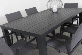 Lima antraciet/Lena 160 cm. tuinset - 7-delig