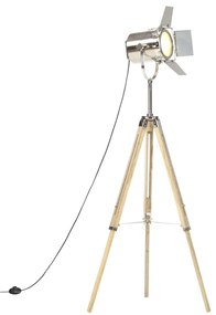 vidaXL Vloerlamp driepoot 140 cm massief mangohout