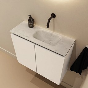 Mondiaz Ture DLux toiletmeubel 60cm talc met wastafel opalo rechts zonder kraangat