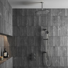 Saniclear Exclusive inbouw regendouche 20cm met plafondarm, 3 standen handdouche en glijstang RVS
