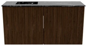 Mondiaz Joya DLux 80cm toiletmeubel walnut met wastafel faye links zonder kraangat lava