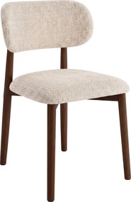 AVLO Beige (stof Juto 4)/notenkleurig gebeitst frame – HOUTEN STOEL VOOR WOONKAMER, EETKAMER, KEUKEN RETRO