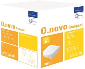 Villeroy & Boch O.Novo compact hangtoilet incl. toiletbril met softclose en quickrelease Wit alpin