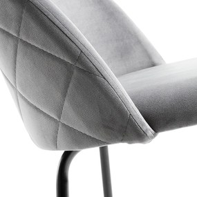 Kave Home Ivonne Fluwelen Design Barstoel Grijs