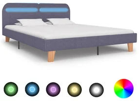 vidaXL Bedframe met LED stof lichtgrijs 180x200 cm