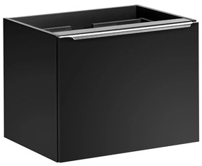 Comad Santa Fe Black badkamermeubel 140cm zwart mat met open kast en toppaneel eiken