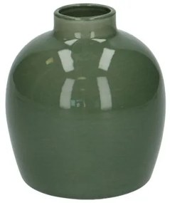 Klein vaasje, porselein, groen, 10 x 11 cm