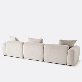 3-zits links modulaire hoekbank in jacquard chenille, AMAD