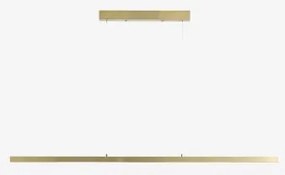 Led Lineaire Hanglamp 120 Cm Met Indirect Licht In Aluminium Danile Geborsteld Goud - Sklum