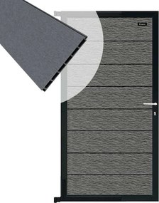 Tuindeur composiet Modular co-ex rock grey met antraciet alu frame compleet (90 x 180 cm)