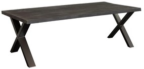 Eettafelblad massief Mango zwart - 240 x 100 x 78 cm - Bladdikte 5,6 cm