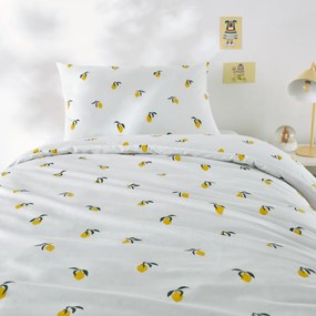 Bedset voor kinderbed in katoen, rechthoekige kussensloop.Citron