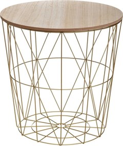 Atmosphera gouden bijzettafel 'Kumi' met metalen poten - Diameter 39,5 x H41 cm