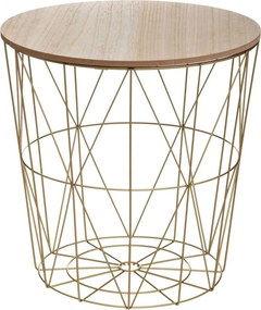 Atmosphera gouden Kumi Koffietafel met Metalen Poten - IJzeren Canopy - E27 Fitting - Kabellengte 105 cm