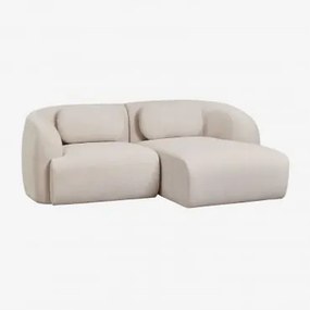 Rechte Modulaire Chaise Longue Bank Van 2 Delen In Chenille Coquette Chenille Crèmebeige - Sklum