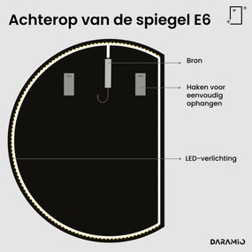 Halfronde spiegel met verlichting E6