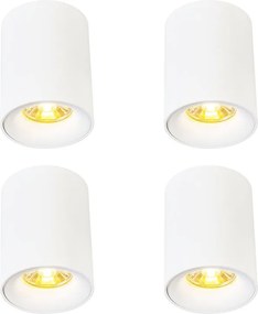Set van 4 moderne opbouwspots wit GU10 50mm - Ronda