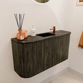 Mondiaz Joya DLux 85cm toiletmeubel ronding links/rechts shadow met wastafel faye midden 1 kraangat lava