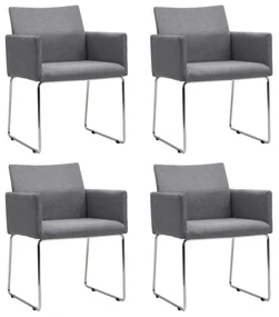 vidaXL Eetkamerstoelen 4 st stof lichtgrijs