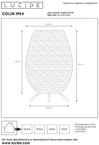 Lucide Colin oplaadbare LED lamp 50cm 3W zwart