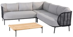 4 Sesaons Outdoor Fabrice loungeset 4 delig - Yoga loungetafel 120 x 75 cm