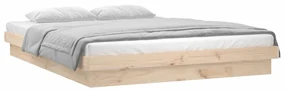 vidaXL Bedframe LED massief hout 140x200 cm