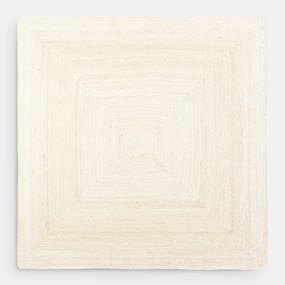 Vierkant vloerkleed in bleached jute, Aftas