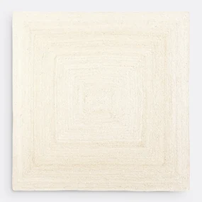 Vierkant vloerkleed in bleached jute, Aftas