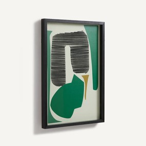 Wandkader van bedrukt papier, met de hand geborduurd, AZIO