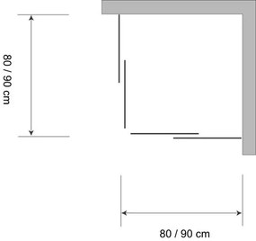 Plieger Class douchecabine hoekinstap 3mm glas 80/90x185cm aluminium