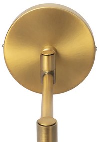 Wandlamp brons met witte kap en verstelbare arm - Ladas Deluxe