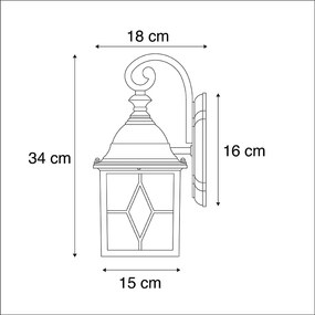 Smart romantische buitenwandlamp brons incl. Wifi A60 - London Klassiek / Antiek, Landelijk E27 Buitenverlichting kubus / vierkant vierkant