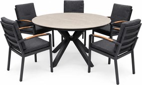 Samantha Costa Rica dining tuinset 144xH75 cm 6 delig antraciet keramiek