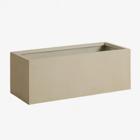 Rechthoekige Buitenbloempot Van Cement Sergio Zandbruin & 100 X 35 X 30 Cm - Sklum