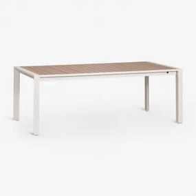 Rechthoekige Uitschuifbare Aluminium Eettafel Amalfi 215-275x100 Cm Gardenia Wit & 215 - 275 X 100 Cm - Sklum