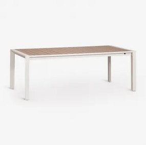 Rechthoekige Uitschuifbare Aluminium Eettafel Amalfi 215-275x100 Cm Gardenia Wit - Sklum