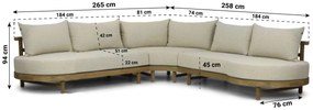Hoek loungeset 5 personen Teak Old teak greywash  Santika Furniture Santika